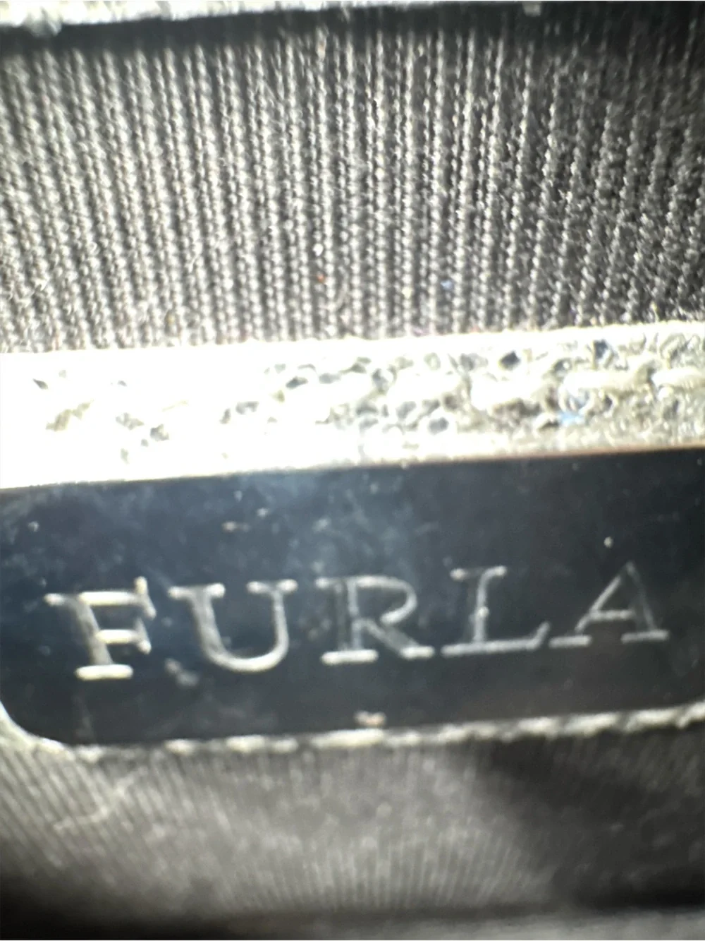 FURLA Metropolis Silver Glitter Mini Crossbody Bag
